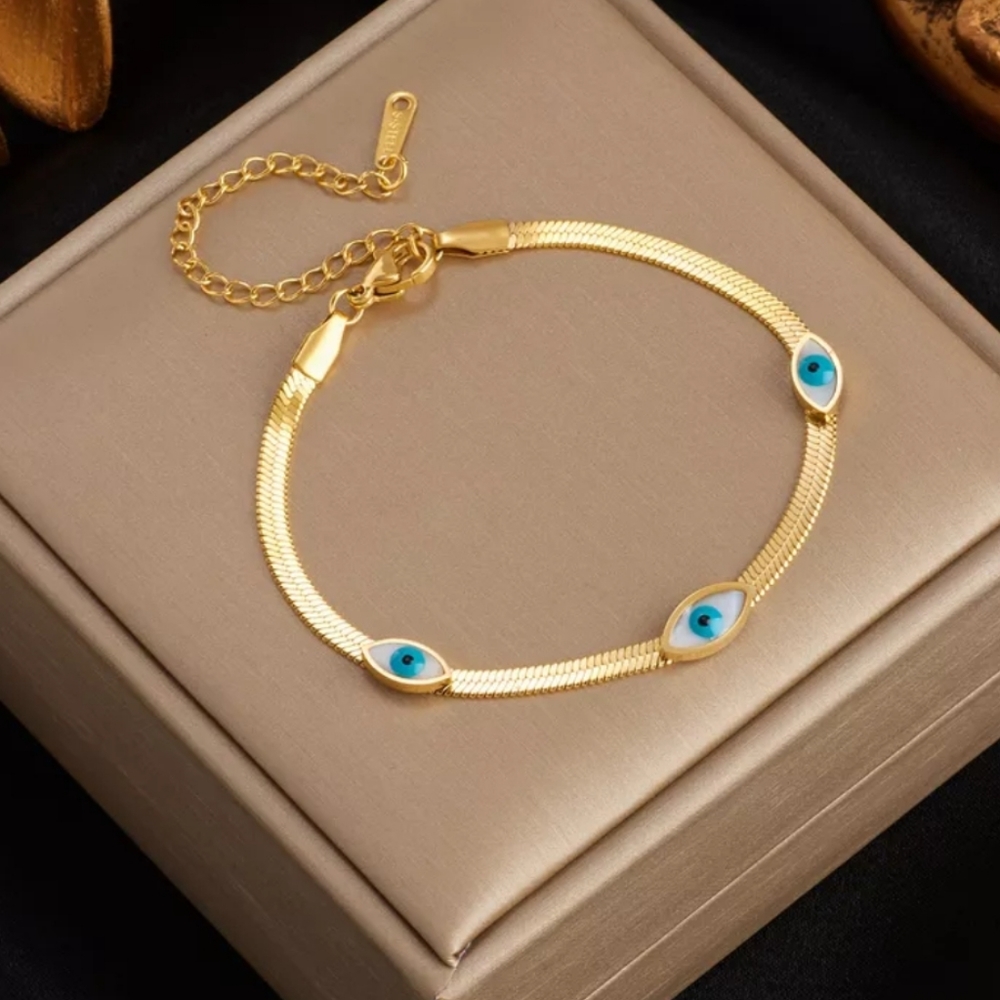 18K Gold Plated Evil Eye Bracelet